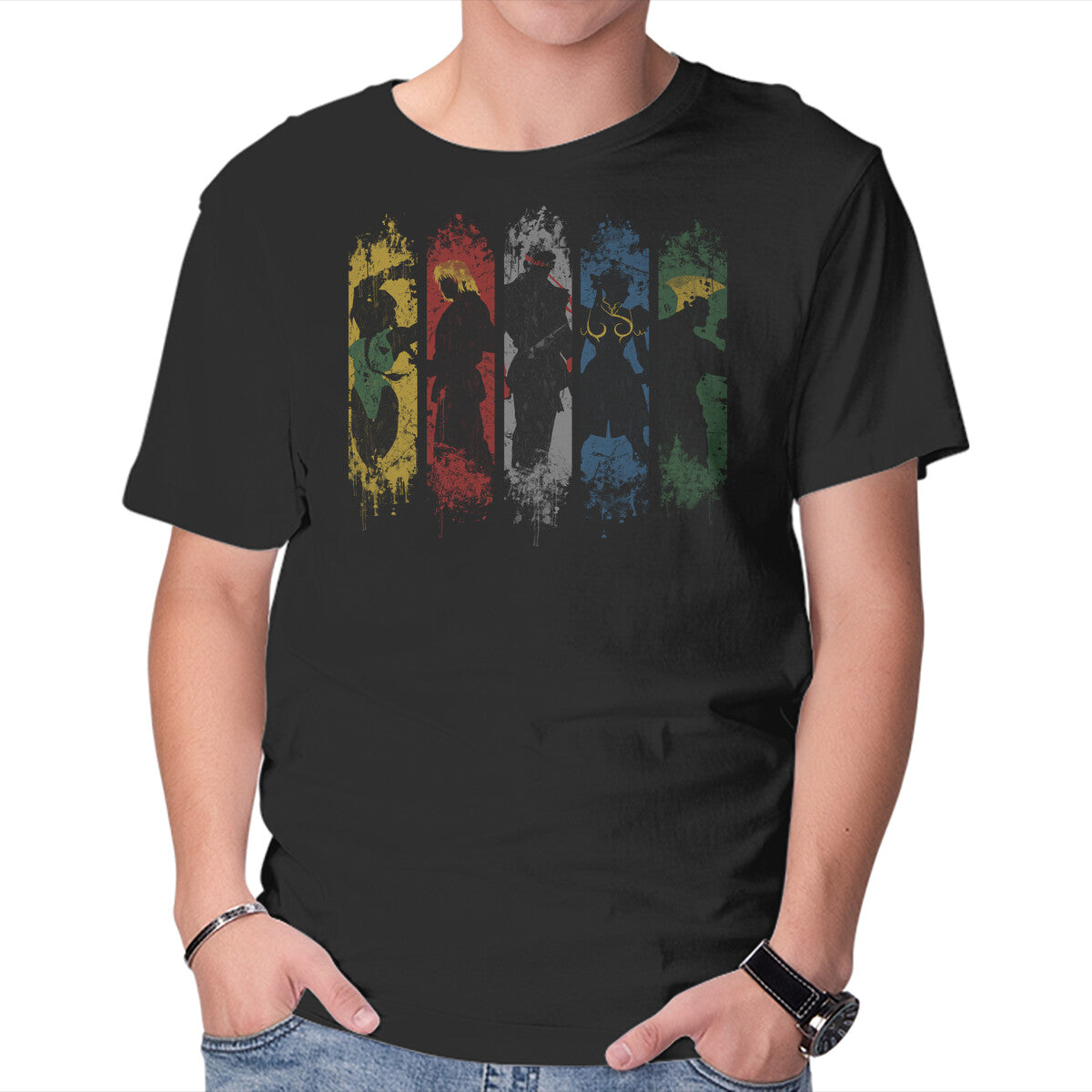 Unisex Crew Neck T-Shirt Shadow Fighters Graphic Short Sleeve Casual Tee S
