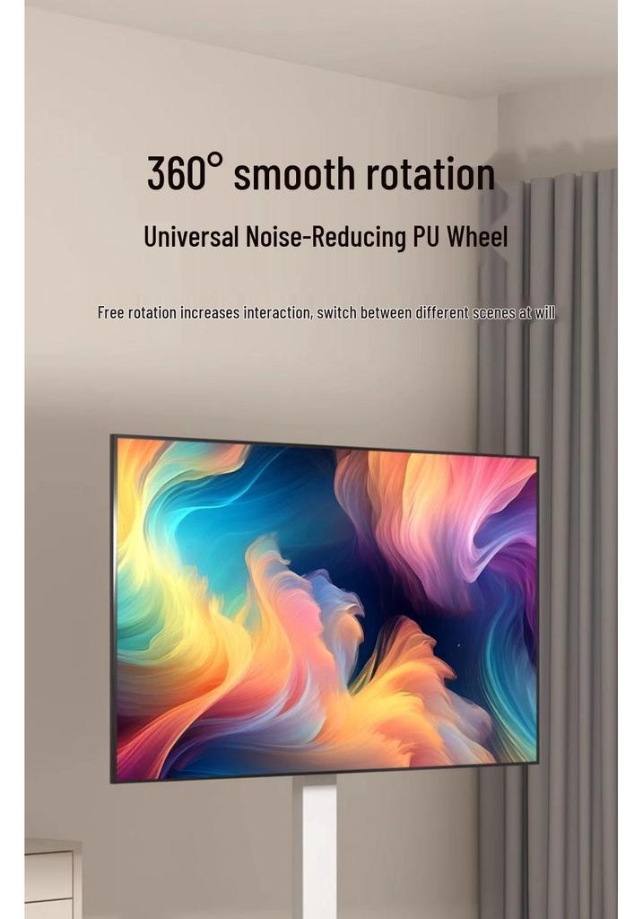 Universal Movable TV Floor Stand with Wheels - Rotating Screen Mount for Broadcasts, Meetings, and Advertising