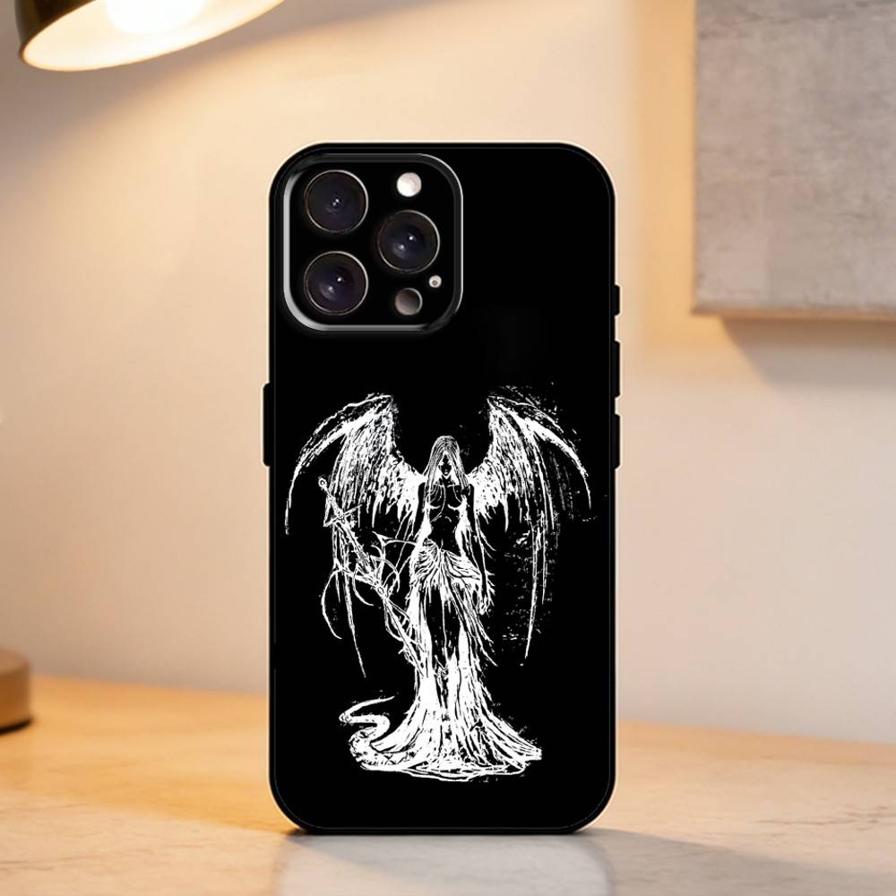 G-Gothic Girl Sculpture Retro    Phone Case For iPhone 17,16,15,14,13,12,11 Plus,Pro Max,XS,Soft Silicone Black Cover