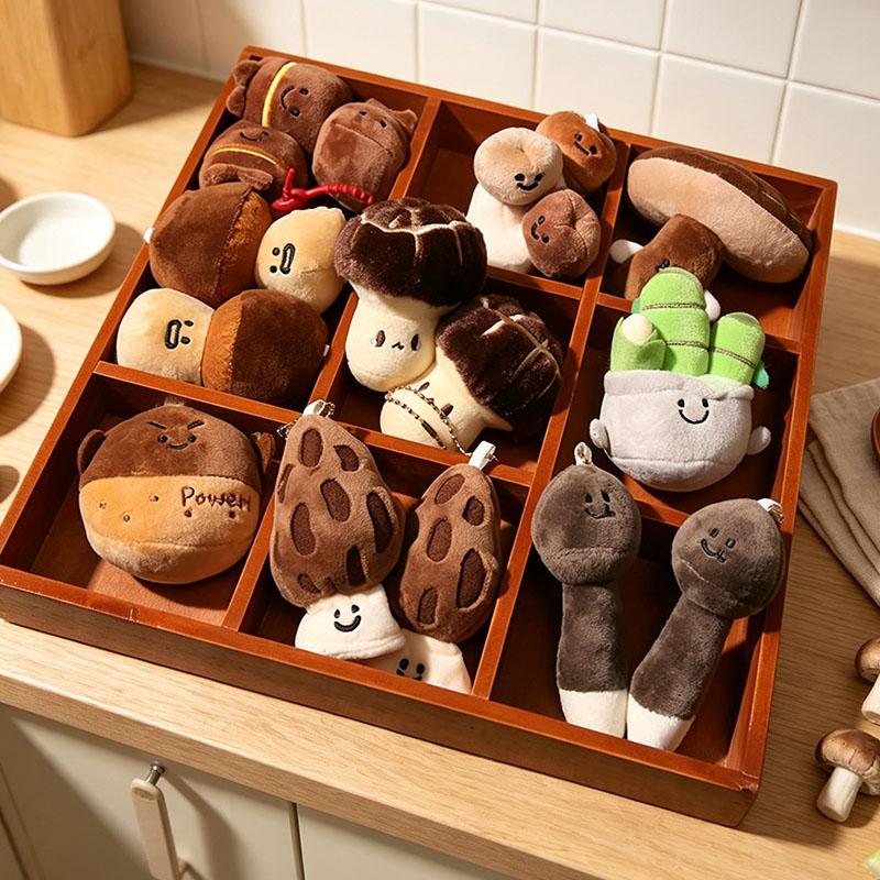 Cute Cartoon Food Plant Plush Toy Soft Teapot Morel Mushroom Coconut Tree Stuffed Doll Keychain Pendant Kids Birthday Gift Boys