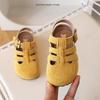 Bright Hues Macaron Children Roman Shoes Suede Leather Coverd-Toe Kids Sandals for Girls Student Leisure Cut-outs Sandals I05282