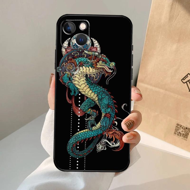 Fashion Chinese Dragon Phone Case For iPhone 17 Air 16 15 14 11 12 13 Pro Max 12 13 Mini 15 16 Plus 16e Cover Coque