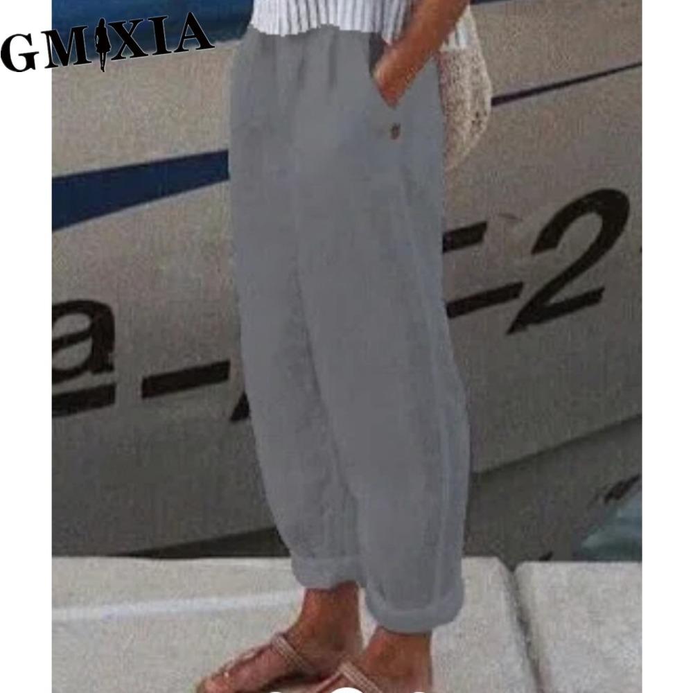 GMXIA 8 Color Women's Fashion Casual Solid Color Print Pants & Capris Trousers