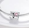 925 Silver Valentine's Day Love Pink Series Beads Suitable For Pan Bracelet Diy Anniversary Jewelry Gift