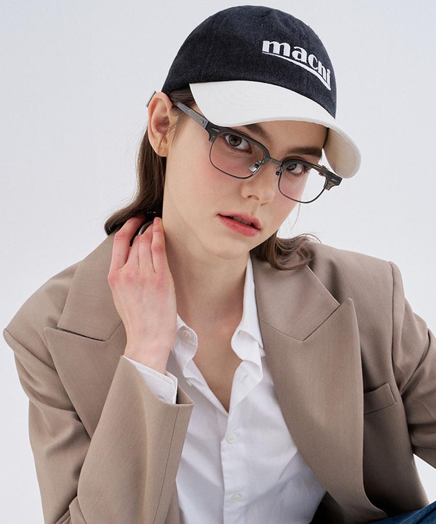 Makeuni Signature Logo Mix Ball Cap_Black Denim