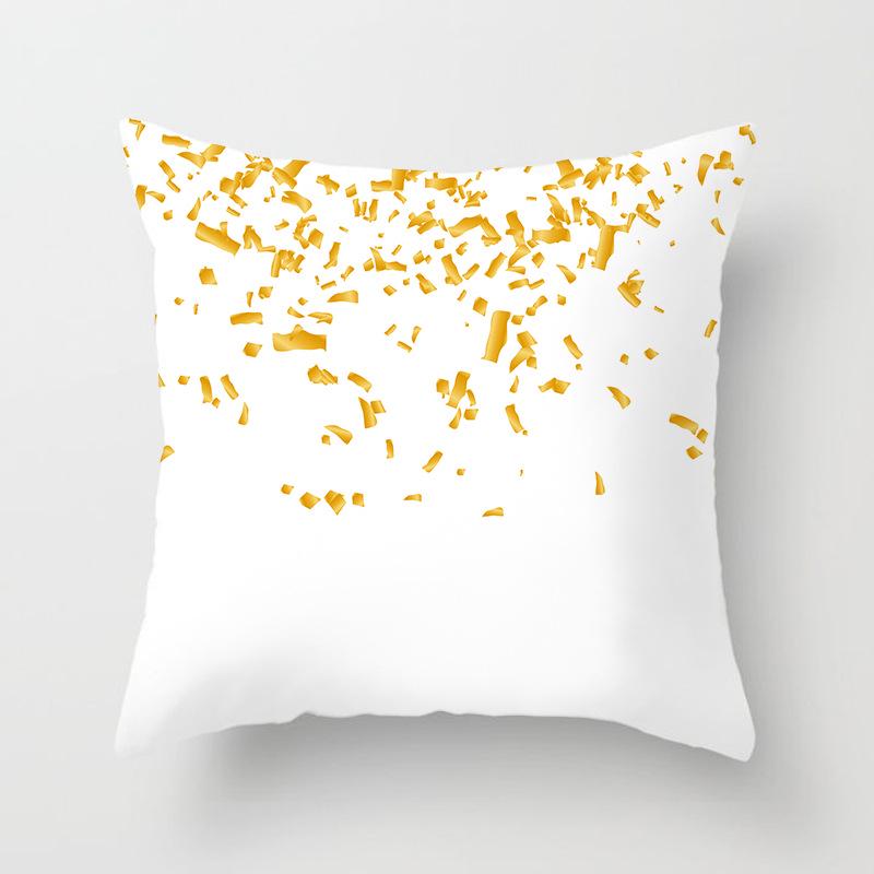 Sofa Pillow Cover, Cushion Cover, Nordic Home Textile Fabrics, Simple Golden Digital Printing