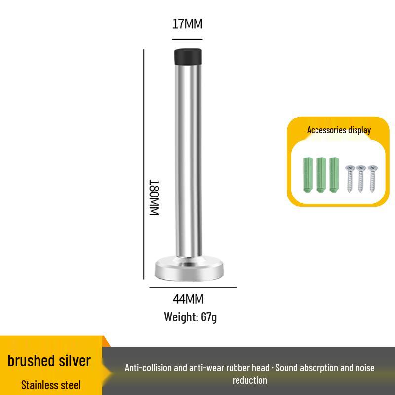 Stainless Steel Anti-Collision Rubber Door Stopper for Glass and Entrance Doors