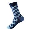 Hundreds Fashion Business Men 100% Cotton Happy Lattice Socks Unisex Boys Combed Hip Hop Street Skateboard Funny High Sox Set