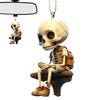Skeleton Car Ornament, Skull Car Pendant | Halloween Car Decoration Acrylic Flat Decoration Rearview