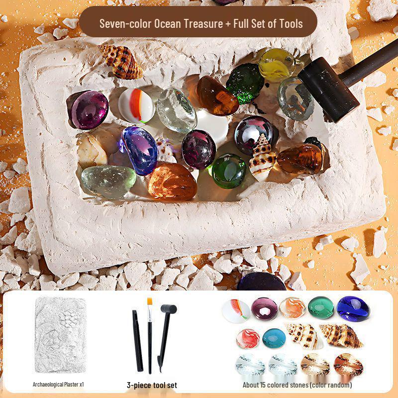 Kit de săpat ou de dinozaur: Jucărie Educativă DIY cu Gemă Fosilă Arheologică pentru Copii