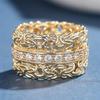 Xiaomi Huitan Cross Design Women Ring Gold Color Luxury Wedding Party Fashion Accessories Inlaid Shiny CZ Gorgeous Exquisite Jewelry