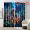2pcs, 2D FLAT PRINTING Curtains (Without Rod) Glowing Octopus Popular Pattern Curtains Yarn Curtains Thermal Insulation, and