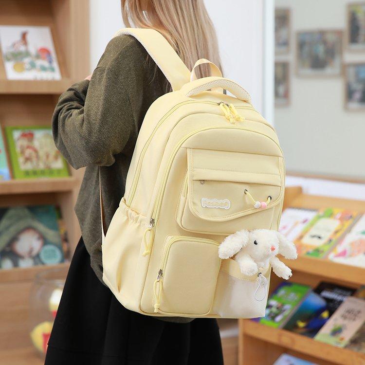 Japanese Ins College style backpack with pendant versatile large capacity backpack for women school bags for middle school girls