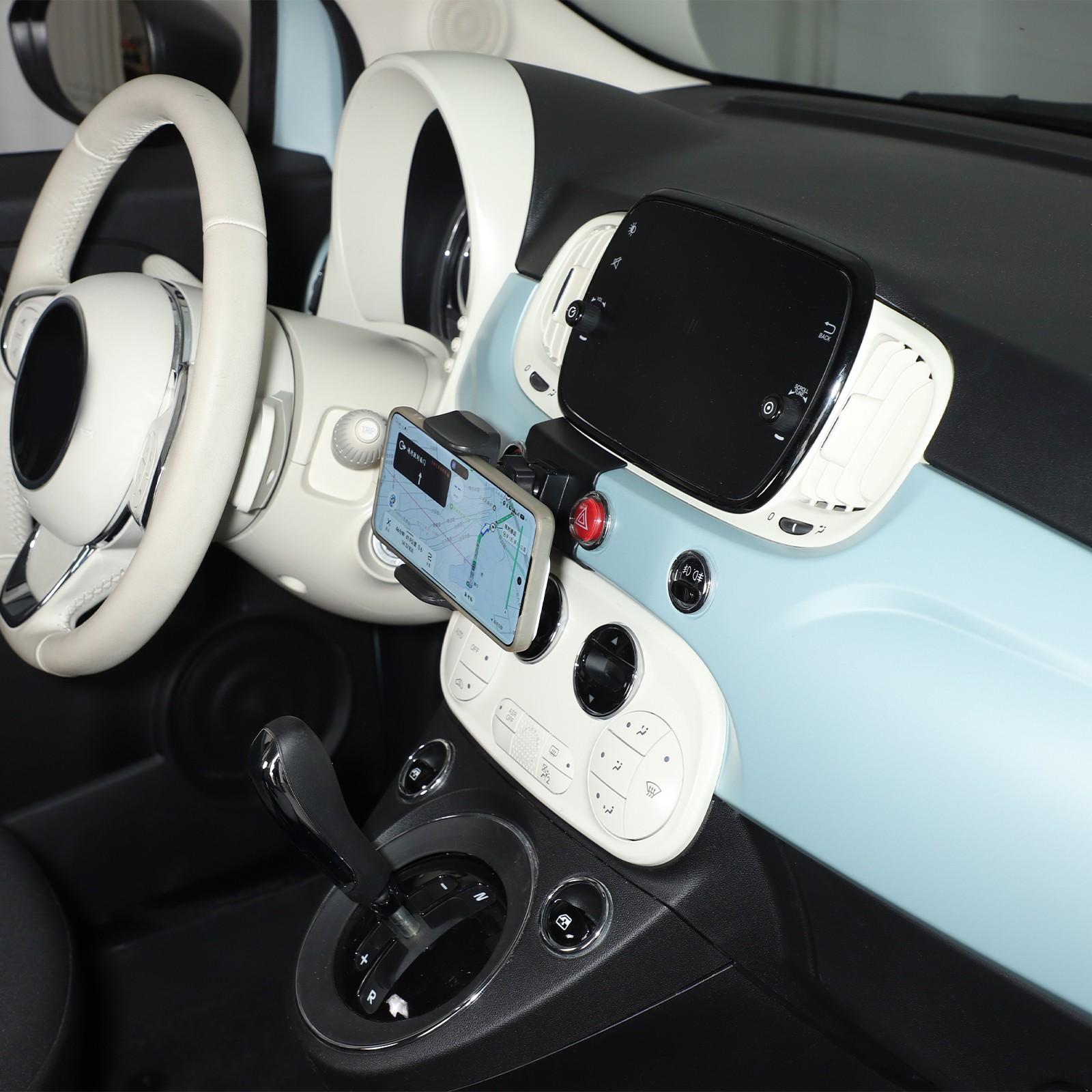 Black Clip Dashboard Phone Mount Holder Bracket For Fiat 500 312 2007+