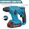 6200RMPM 88VF Electric Rotary Hammer Rechargeable Cordless Multifunction Hammer Impact Drill for 18V Battery