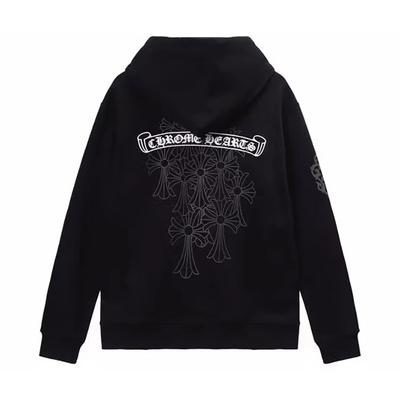 835 CHROME HEARTS Herbst und Winter 2026 Neu Übergröße Klassischer Stil Logo Reißverschluss Kapuzenpullover, Geeignet für Paare zum Tragen