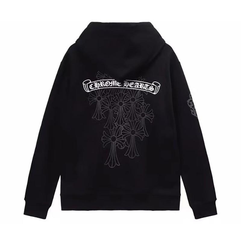 835 CHROME HEARTS 2025 Toamnă și Iarnă Nou Hanorac cu Fermoar cu Glugă Stil Clasic Mărime Plus cu Logo, Potrivit pentru Purtare în Cuplu