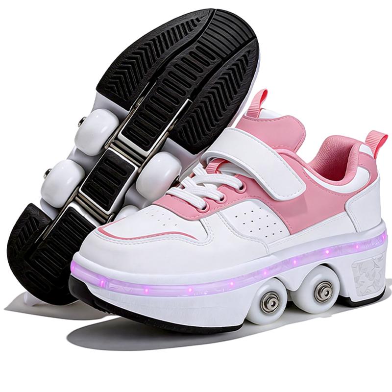 Men's/Women's /Kids Roller Roller Shoes 4-wheel Deformation Shoes Roller Skates Adult Rechargeable LuminousSkating Shoes