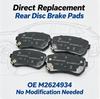 Ceramic Rear Brake Pads 4PCS OE M2624934 for Hyundai Rear Axle