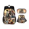 FAIRY TAIL Backpack Pen Bag Shoulder Bag 3Pcs Set Cartoon Anime Printed Student Boys and Girls New Large Capacity Versatile