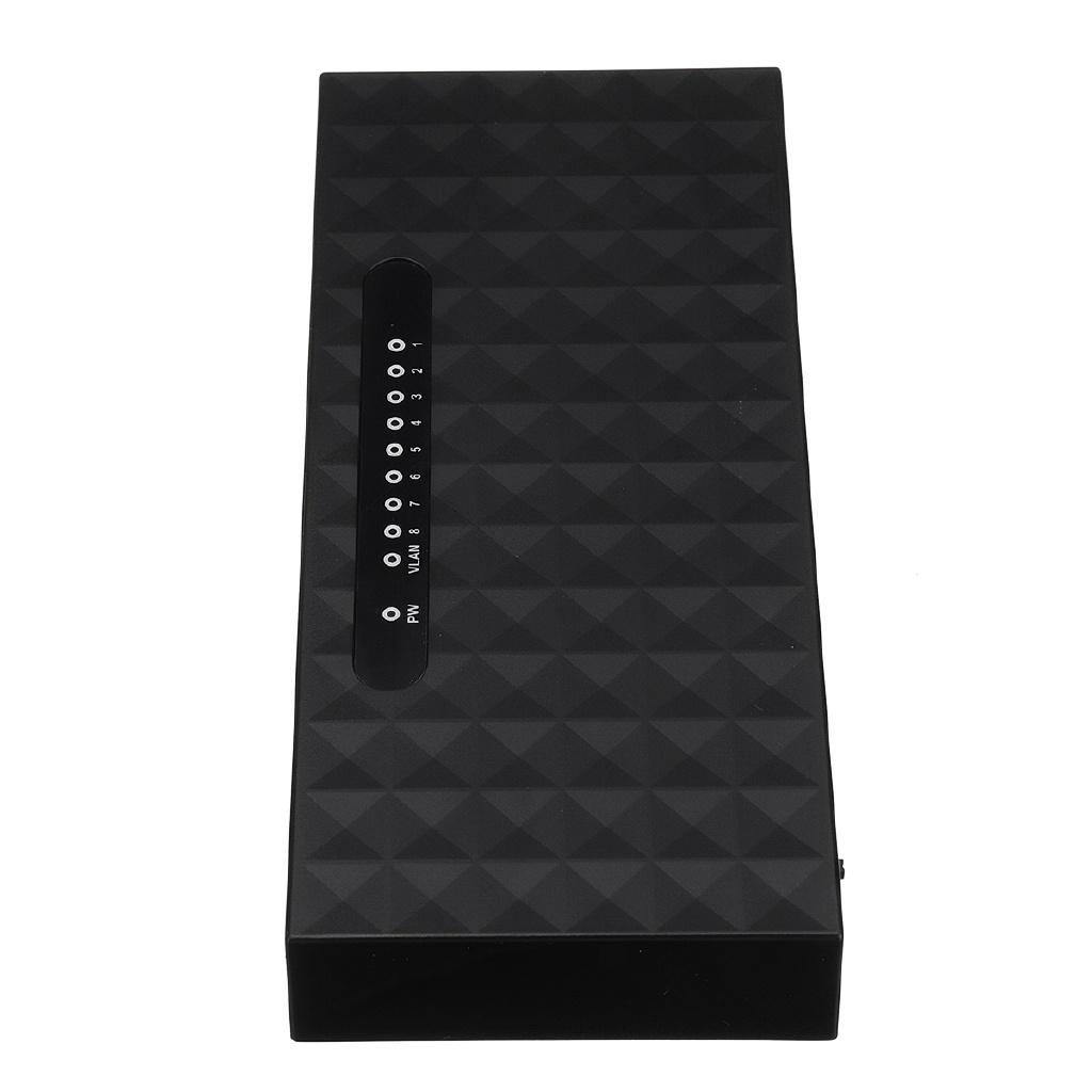 5V 10/100Mbps 8 Ports Gigabit Ethernet Network Switch Internet Hub with Power Adapter for TV Computer Games Black