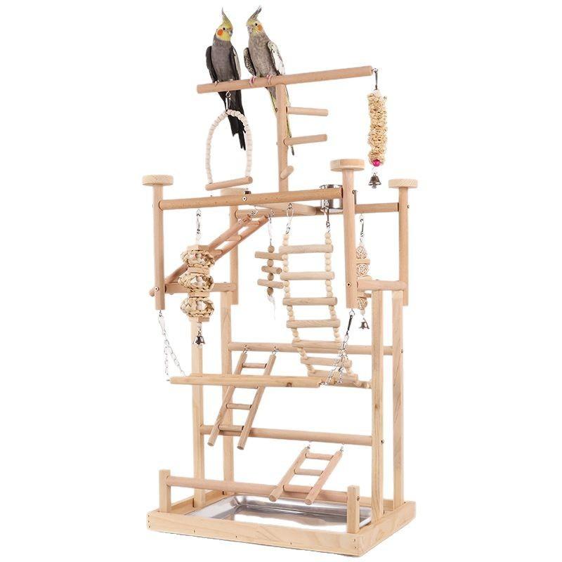 Large Solid Wood Bird Supplies Stand