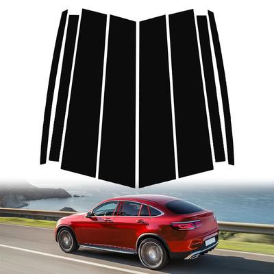 8 adet Parlak Siyah Pencere Kapı Sütun B C Sütunu Direk Kaplama Trim Mercedes Benz GLC Coupe 2016-2022 için Uygun Oto Etiket Şekillendirme