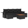 VidaXL Salon de Jardin avec Coussins 7 pcs, Canapés de Terrasse, Ensemble de Meubles de Patio, Mobilier d'Extérieur, Noir 3224683