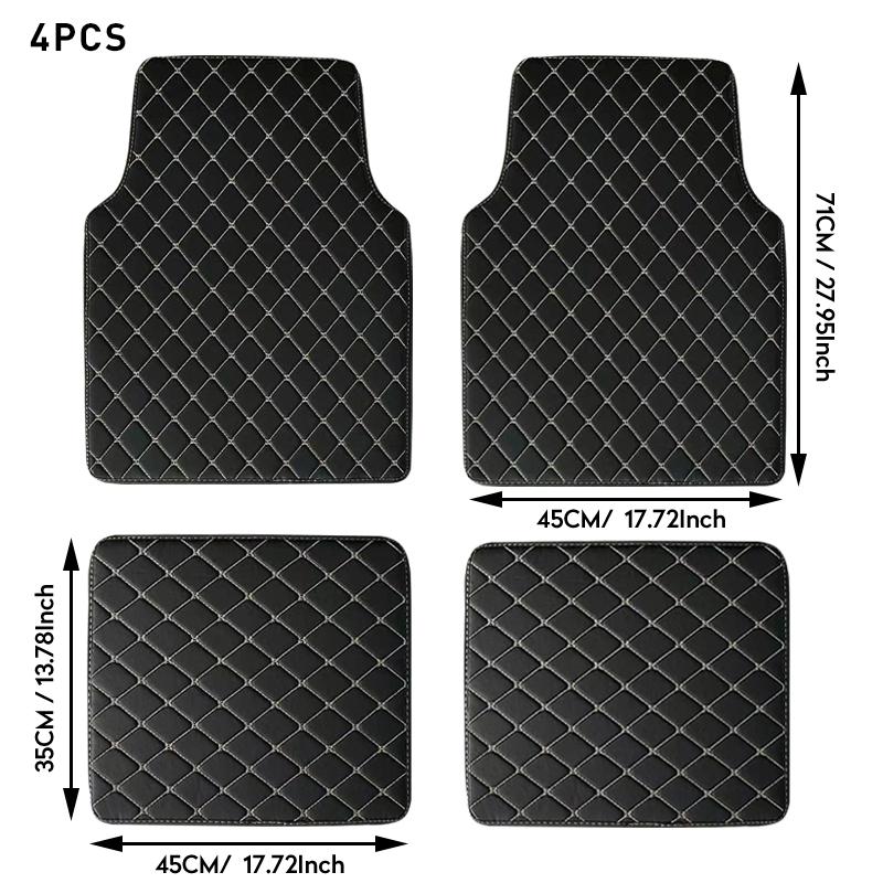 5PCS Universal PU Leather Car Floor Mats Front Rear Full Set Car Carpet Waterproof Auto Foot Pad Car Accessories Interior