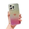 Color Plating Gradual Change Blue Light Suitable for iPhone17 Mobile Phone Case Love Glitter Transparent TPU Apple 15/16 Protective Case