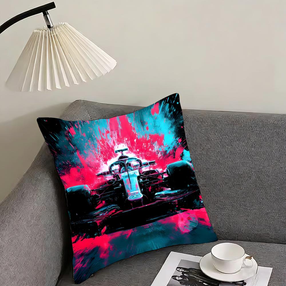 Racing Cool Cushion Cover Pillowcase Ultra Soft Skin Friendly Fabric Cloud Like Comfort Concealed Zipper