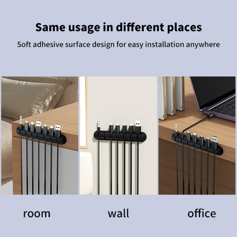 New Black Cable Organizer Silicone Desktop Tidy Wire Holder Flexible USB Cable Winder For Mouse Keyboard Earphone Protector