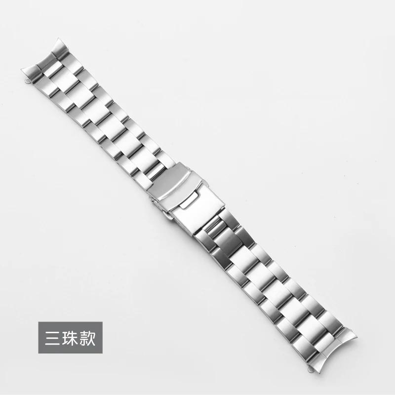 

Ремешок для часов из нержавеющей стали, совместимый для Seiko No. 5 Зеленый Водяной Призрак SRPD63K1 skx007 009 SRPD63 браслет для часов с изогнутыми концами 20mm