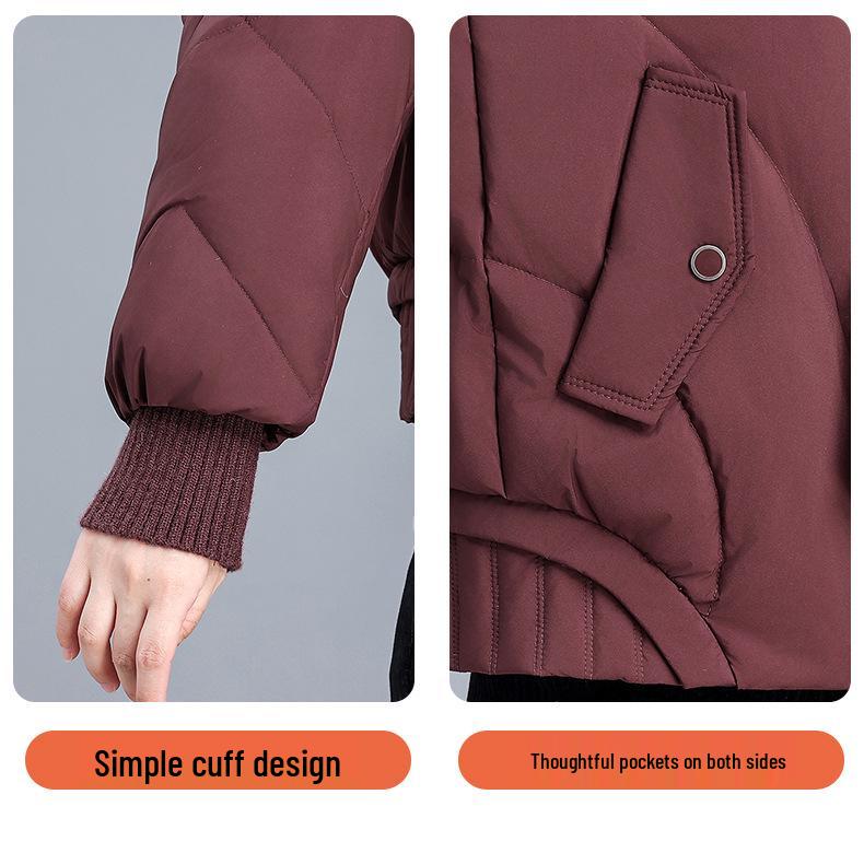 Stylish Winter Jacket with Large Fur Collar for Young Mothers and Older Women - 2025 Cotton Padded Outerwear