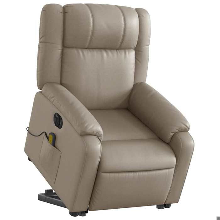 VidaXL Fauteuil inclinable de massage électrique cappuccino similicuir 3205177