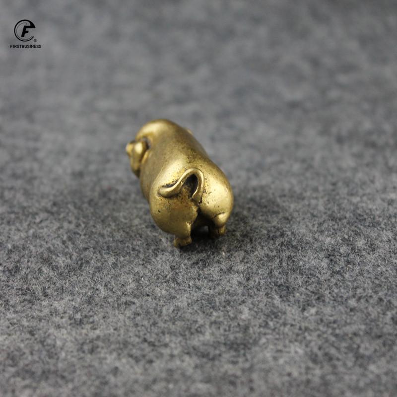 Copper Pig Small Statue Ornaments Solid Brass Desktop Tea Pet Decorations Animal Miniatures Figurines Home Table Decor Crafts