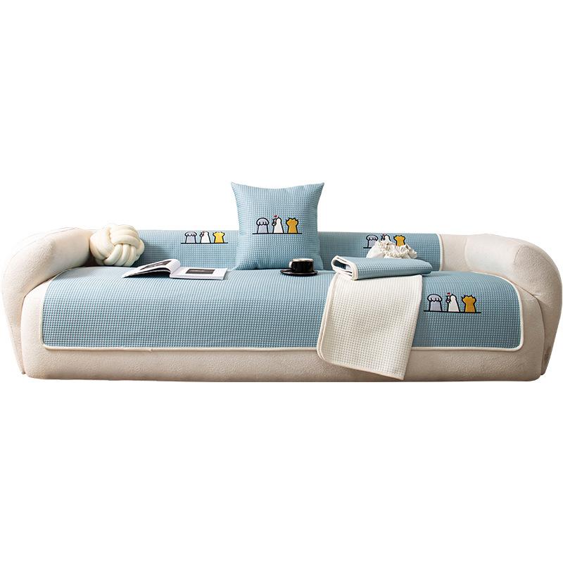 Cartoon Katzenpfote Eis Seide Sofa Kühl Bambusmatte Sommer Sommer Rutschfeste Sitzkissen Sofa Vollbezug Stoff