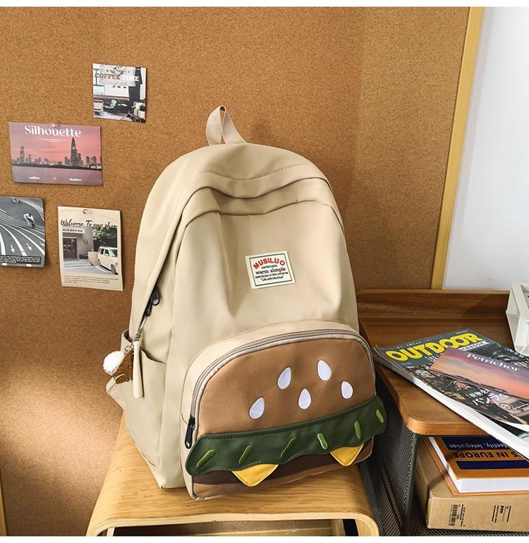 Schoolbag Backpack Girl Internet Celebrity 1011 New Cute Cartoon Student Small Backpack Sweet Wind Campus Burger Small Schoolbag