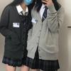 Women's Japanese College Style Cardigan: Long Sleeve Uniform Sweater