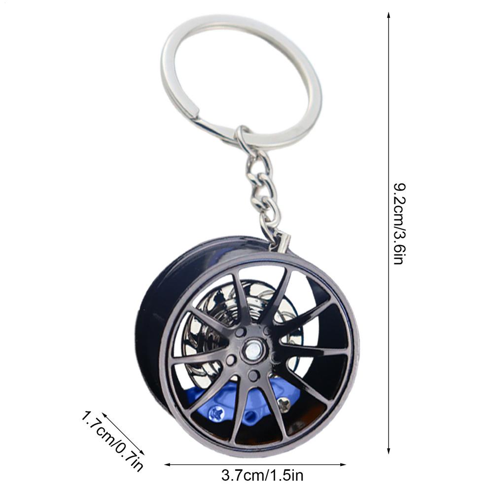 

Wheel Hub Metal Keychain Wheel Rim Keyring Car Wheel Hub Shape Keychain Zinc Alloy Keychain for Backpacks Handbags Car Keys
