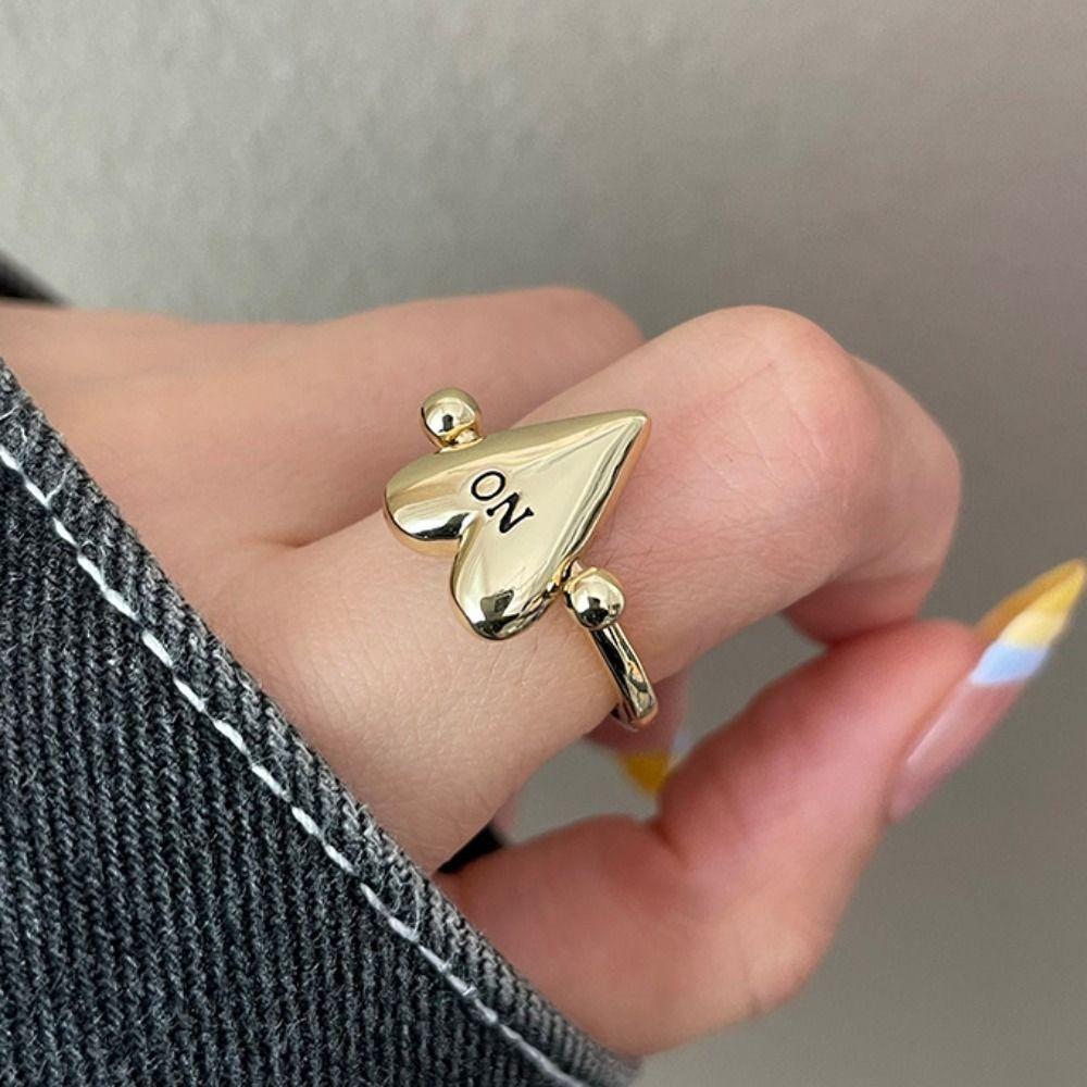 Personality Heart Ring Exquisite Finger Charm Fashion Vintage Jewelry Gift  For Women