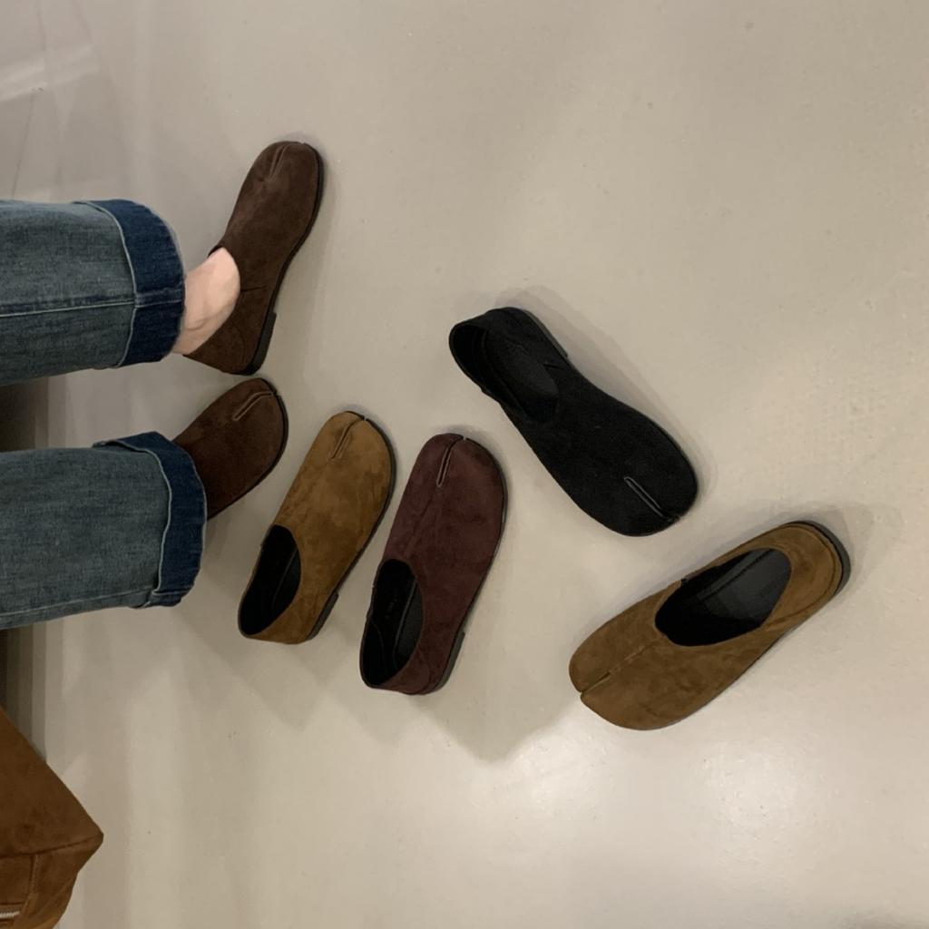 2025 autumn new woolen deep-mouth suede soft-soled foot cover versatile fashion commuter work women's single shoes