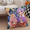 Cute Japanese Anime L-Lucky S-Star Cushion Cover Throw Pillow Cover Hidden Button Durable Polyester Chair Cushion