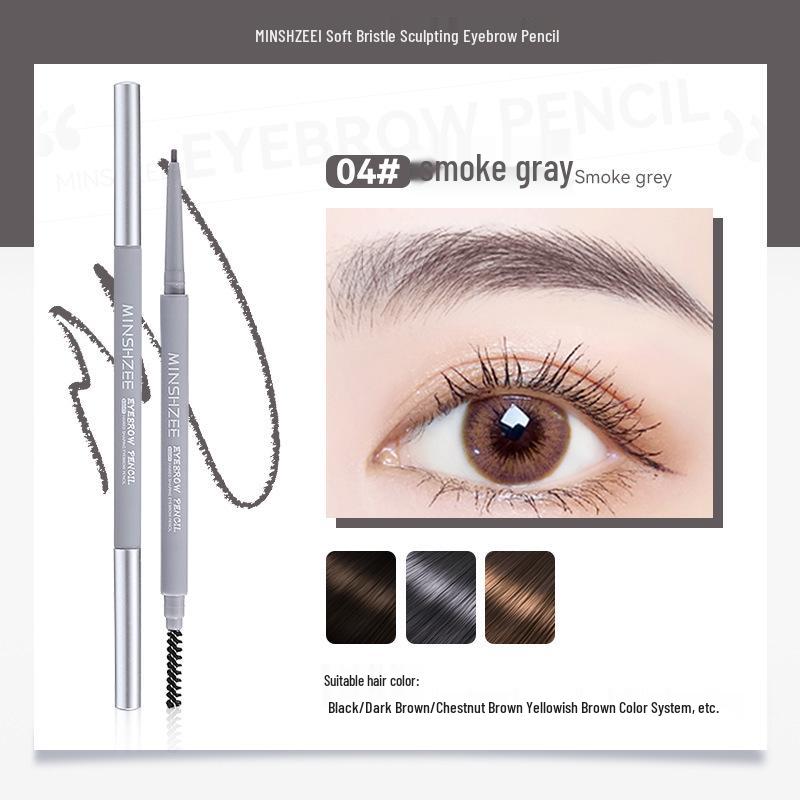 Double-ended Ultra-fine Waterproof Eyebrow Pencil: Sweatproof, Long-lasting, No Fade, Smudge-free, Automatic Rotation, Perfect for Beginners