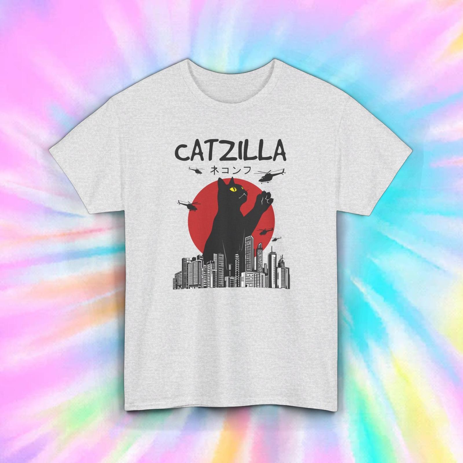 Catzilla Shirt | Japanese Catzilla Graphic Tee | Funny Cat Lover Gift S-5XL L