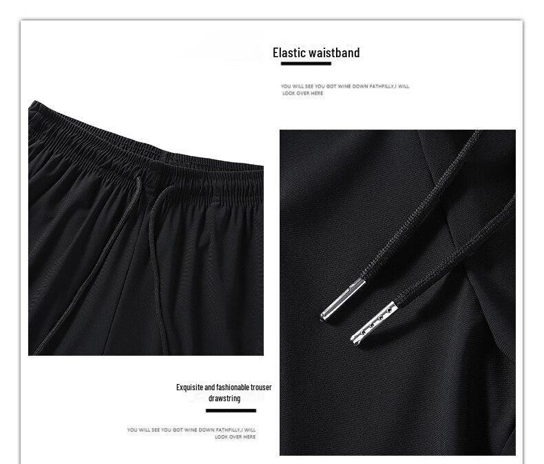 Pánské prodyšné rychleschnoucí sportovní kalhoty z hedvábí Ice Silk - elastické, lehké, chladivé a ležérní kalhoty velké velikosti