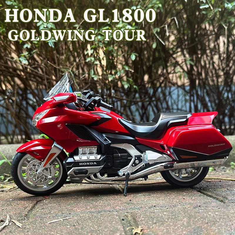 1:9 Honda Gold Wing Tour GL1800 Alloy Die Cast Motorcycle Model Vehicle Collection Sound and Light Off Road Autocycle Toys Car ahx256