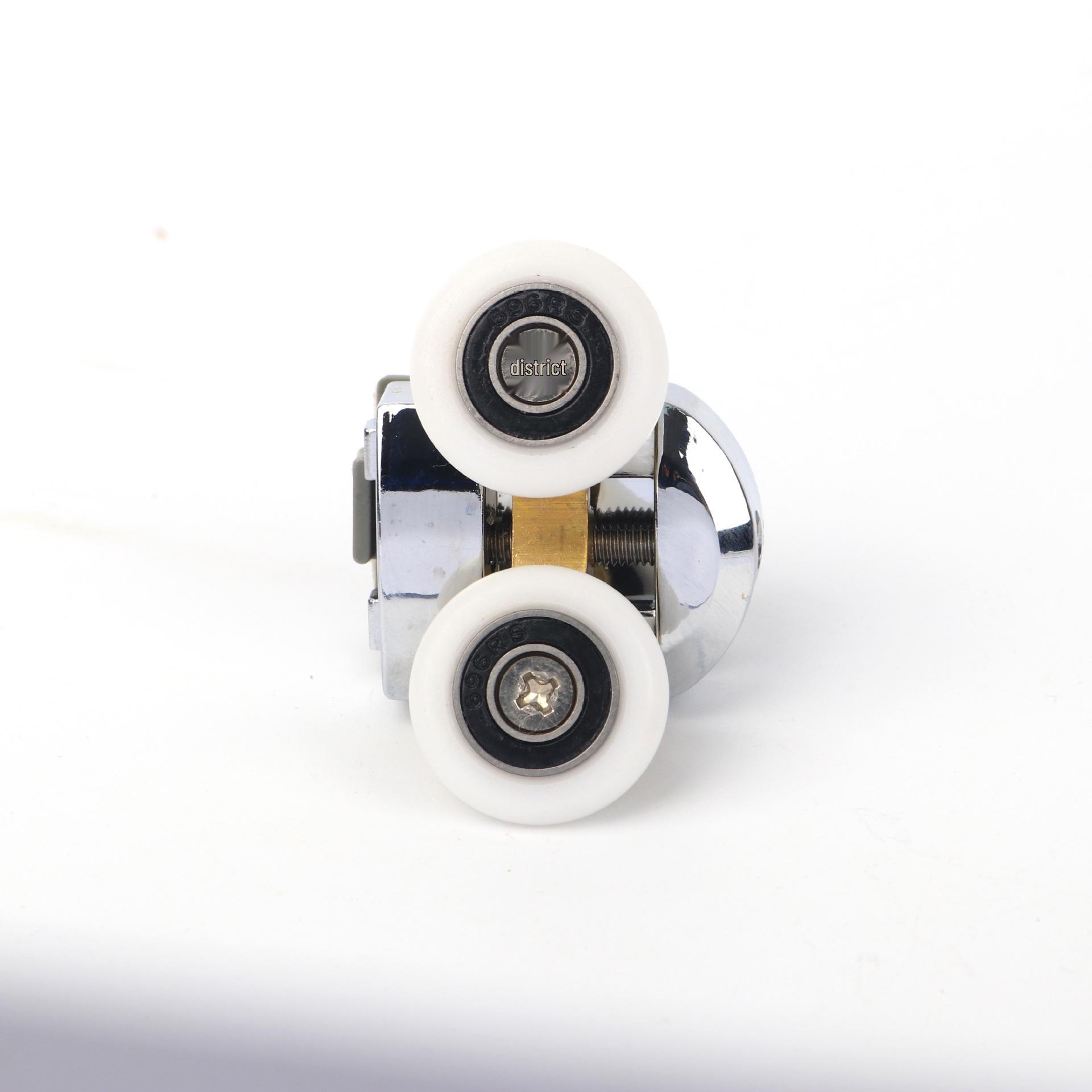 

Electroplated Copper Bathroom Glass Door Roller with Spring Wheel