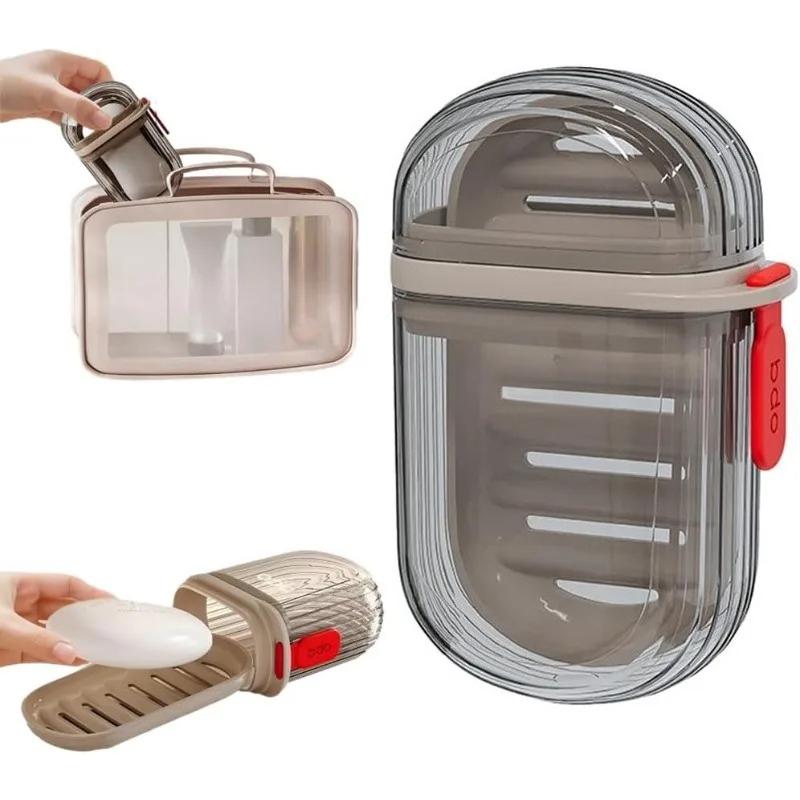 Soap Case Leakproof Travel with Drain Tray – for Shower, Gym, Camping & Travel
