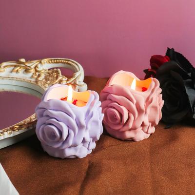 Diy Wreath Candle Molds Silicone Valentine'S Day Aromatherapy Silicone Ornament Rose Candle Holder Mold White For Cakes Soaps